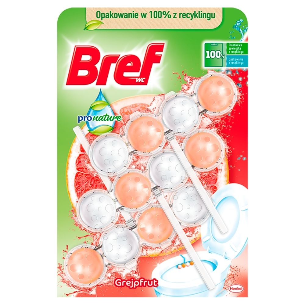Bref WC ProNature Zawieszka do muszli WC grejpfrut 3 x 50 g