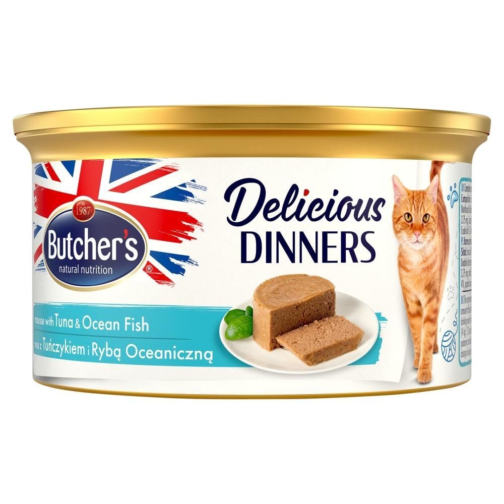Butcher's Delicious Dinners Karma dla kotów mus z tuńczykiem i rybą oceaniczną 85 g