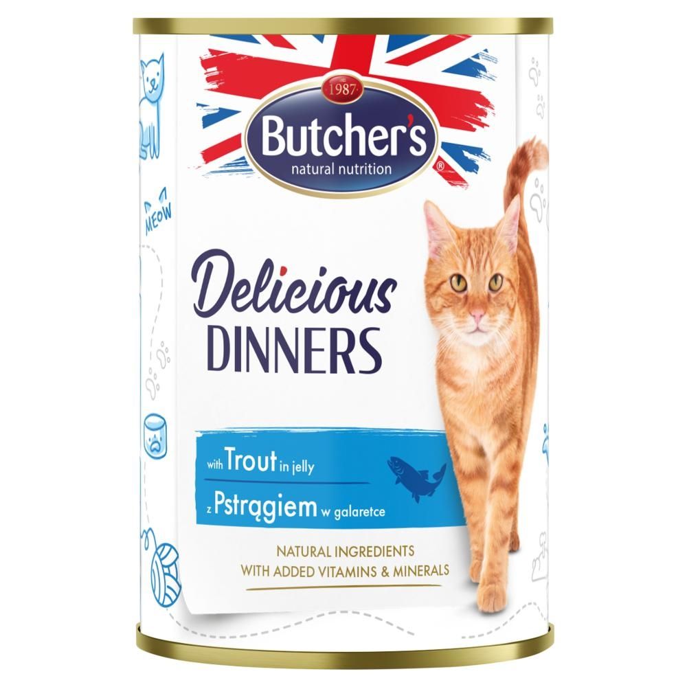 Butcher's Delicious Dinners Karma dla kotów z pstrągiem w galaretce 400 g