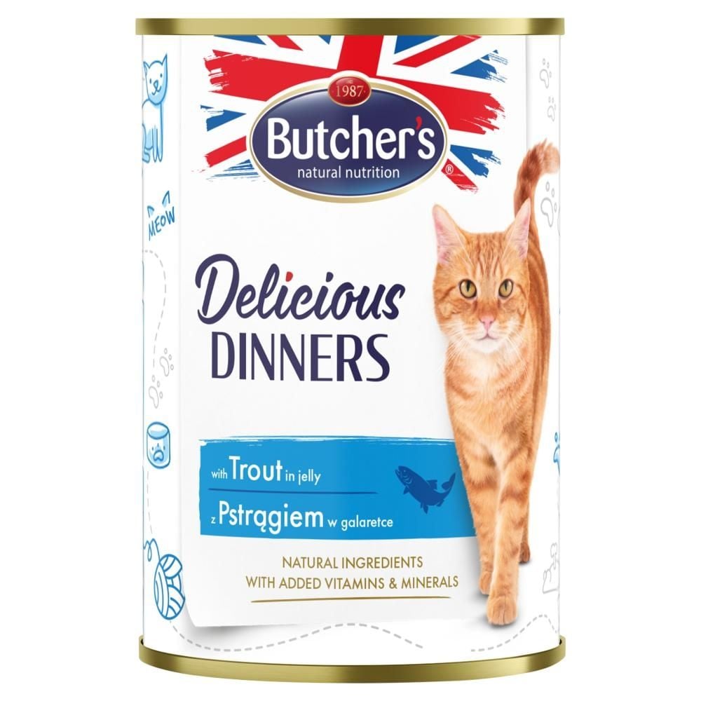 Butcher's Delicious Dinners Karma dla kotów z pstrągiem w galaretce 400 g