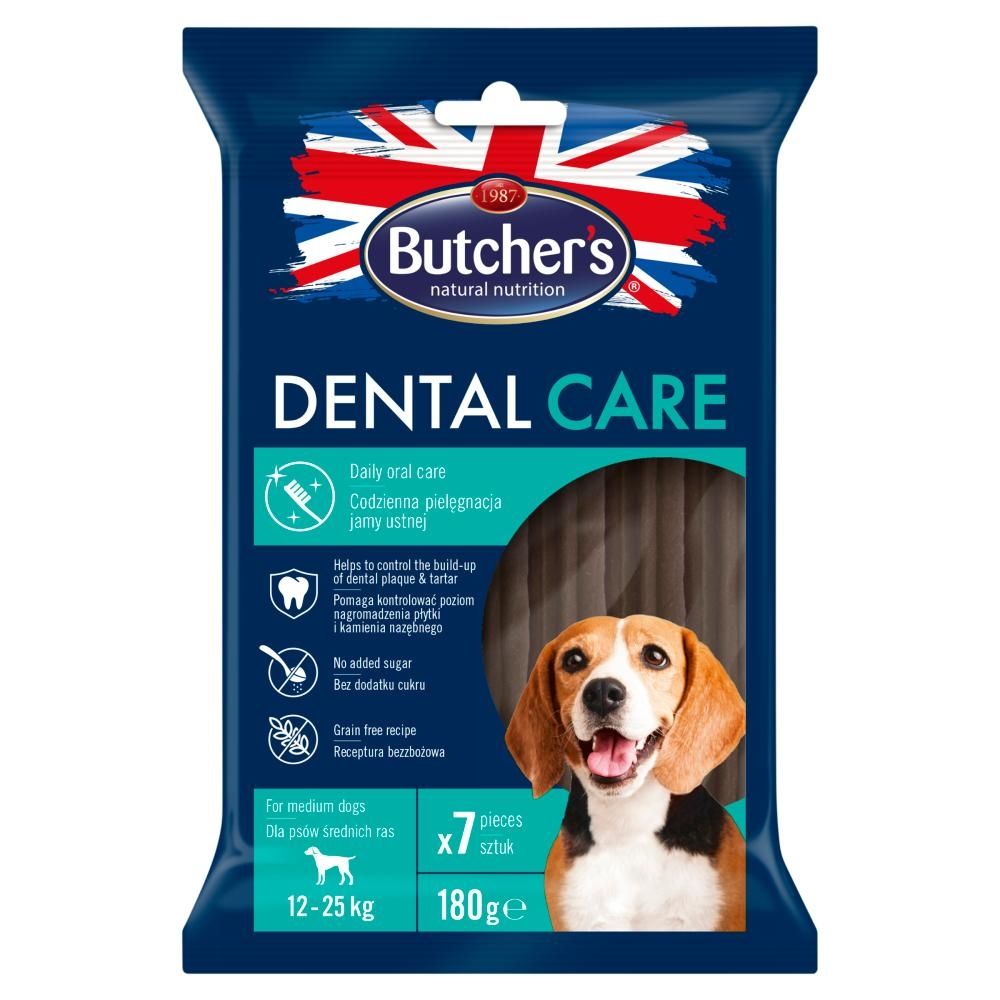 Butcher's Dental Care Karma uzupełniająca dla psów średnich ras z kurczakiem 180 g (7 sztuk)