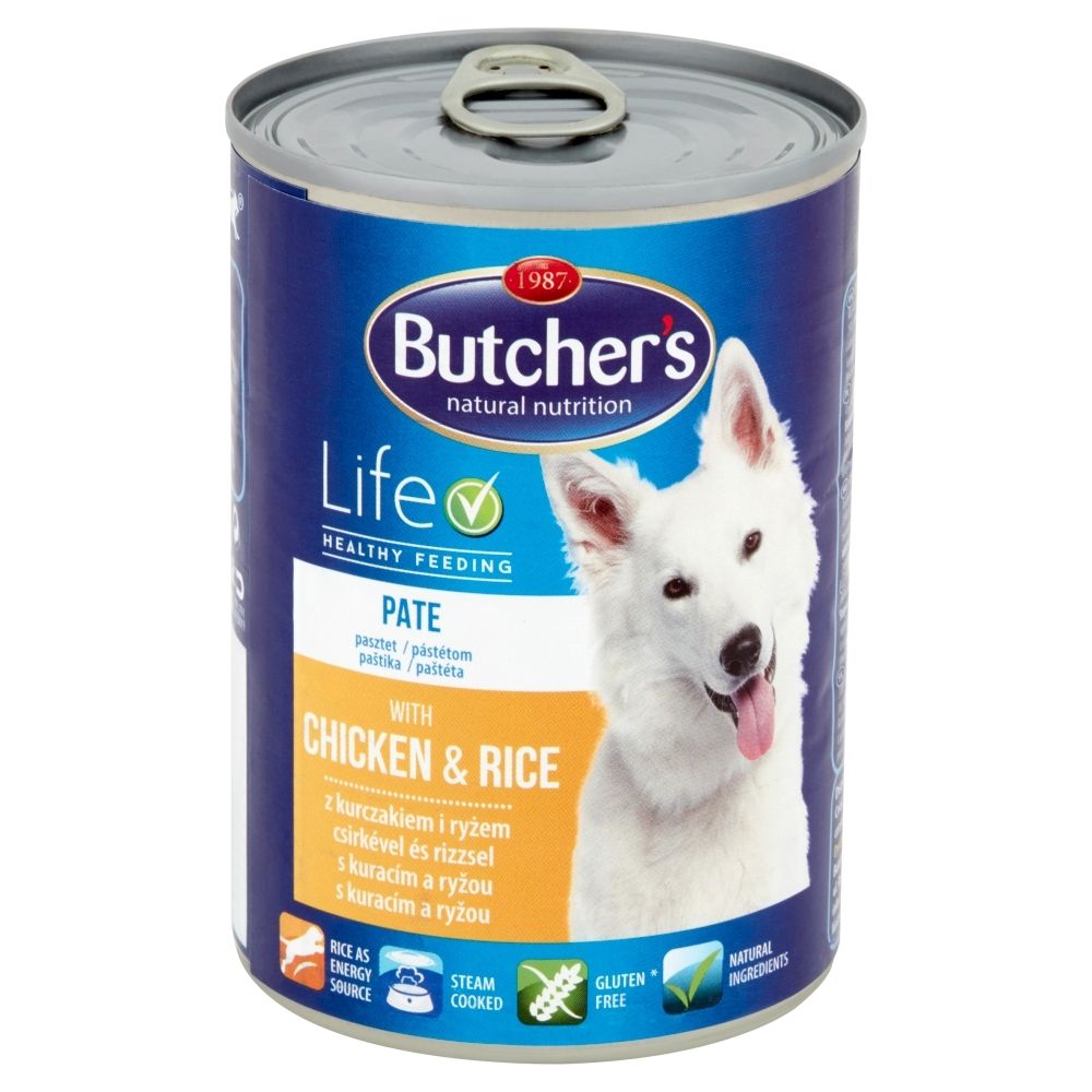 Butcher's Life Karma dla dorosłych psów pasztet z kurczakiem i ryżem 390 g