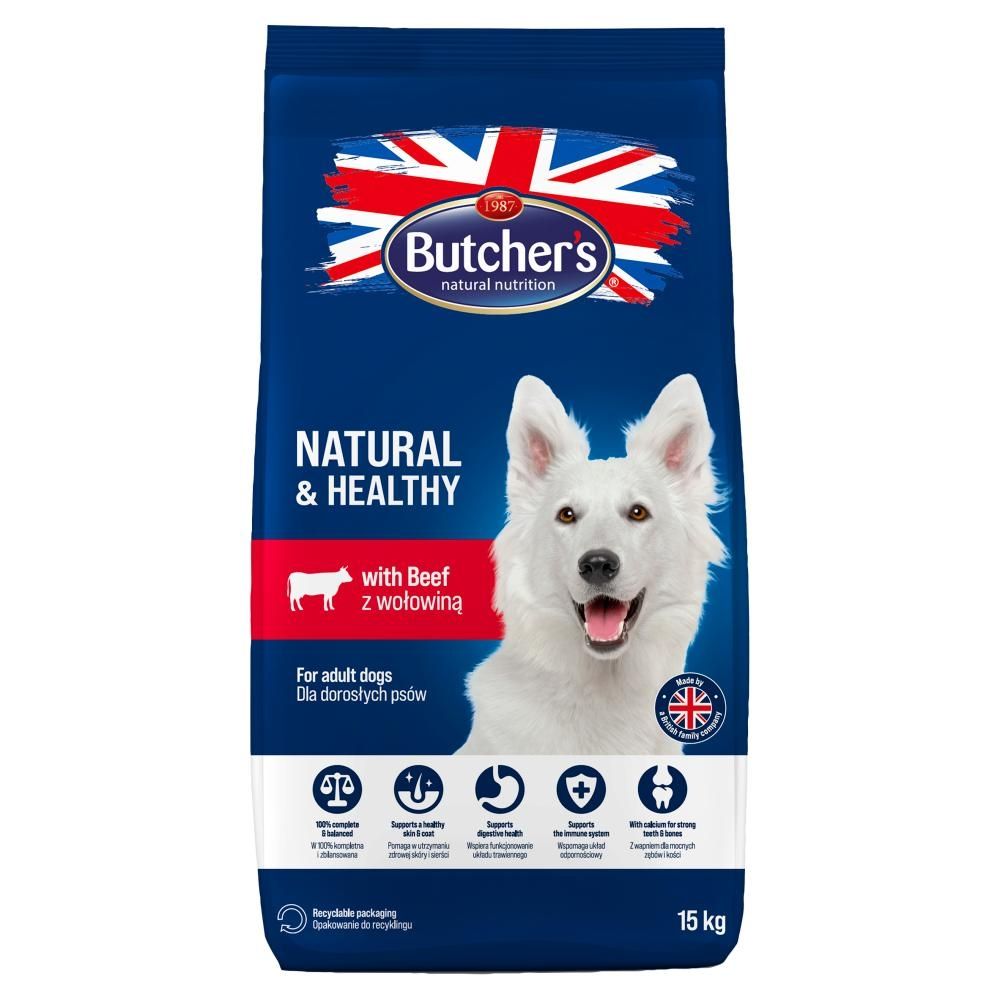 Butcher's Natural & Healthy Karma dla dorosłych psów z wołowiną 15 kg