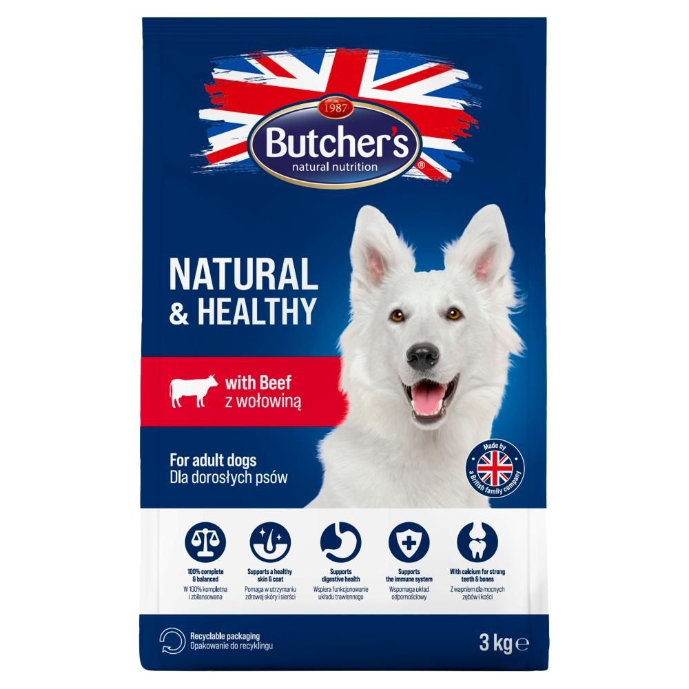 Butcher's Natural & Healthy Karma dla dorosłych psów z wołowiną 3 kg