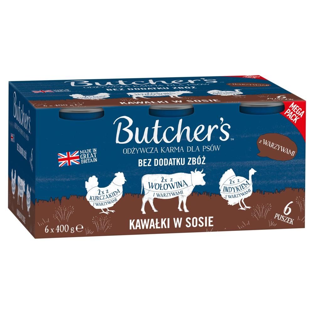 Butcher's Original Megapack karma dla psów kawałki w sosie 6 x 400 g