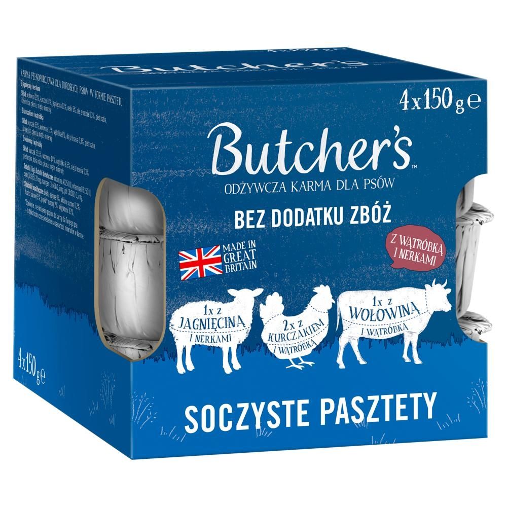 Butcher's Original Multipack karma dla psów soczyste pasztety 4 x 150 g