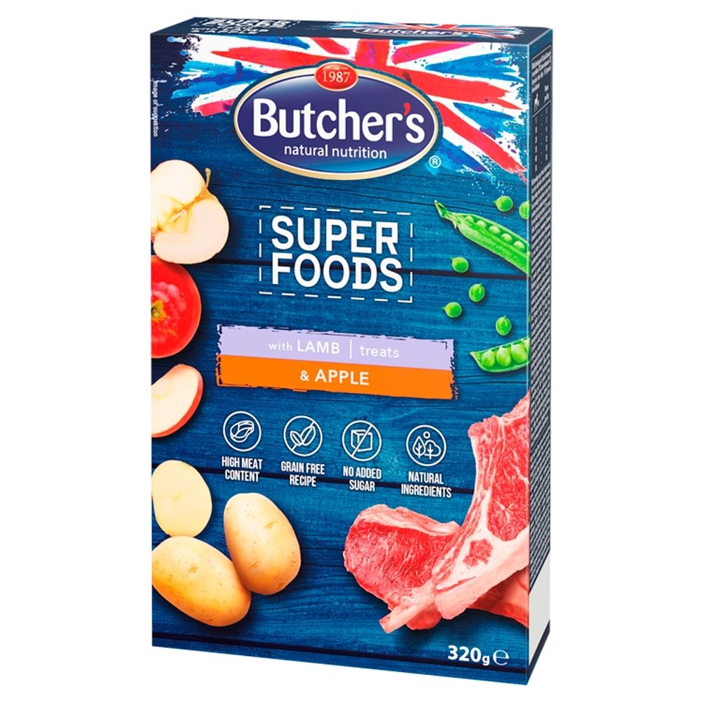 Butcher's Super Foods Przekąski z jagnięciną i jabłkiem 320 g