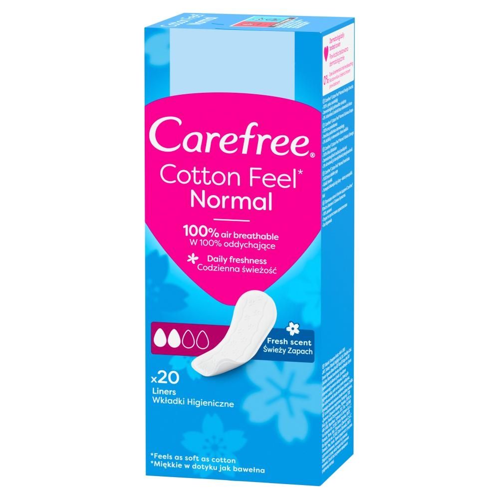 Carefree Cotton Feel Normal Wkładki higieniczne świeży zapach 20 sztuk