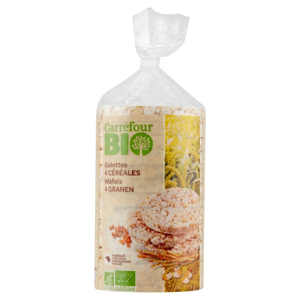 Carrefour Bio Ekologiczne wafle 4-zbożowe 100 g