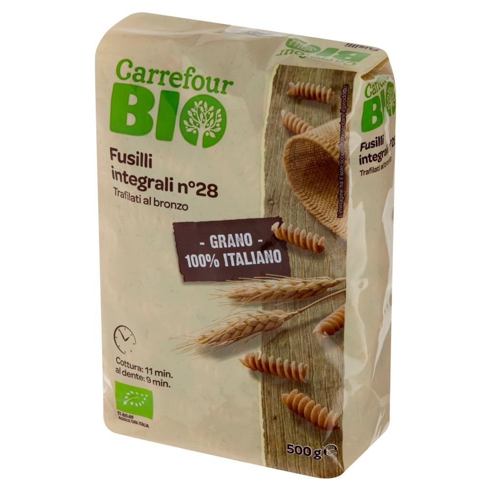 Carrefour Bio Ekologiczny makaron fusilli pełnoziarnisty 500 g