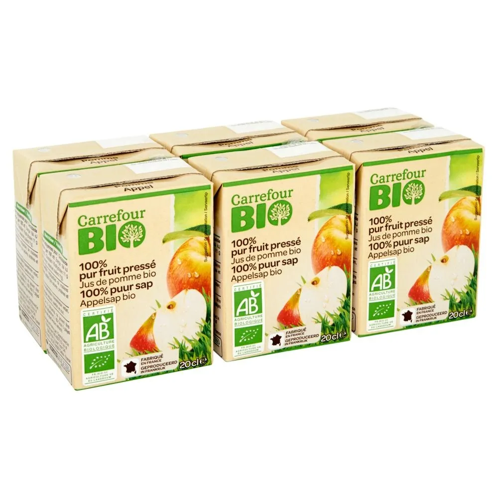 Carrefour Bio Ekologiczny sok jabłkowy 6 x 200 ml