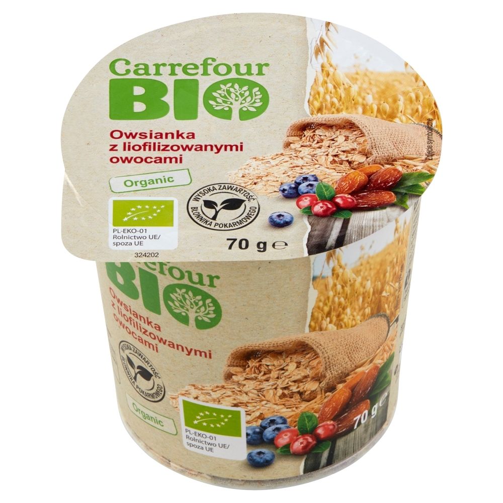 Carrefour Bio Owsianka z liofilizowanymi owocami 70 g