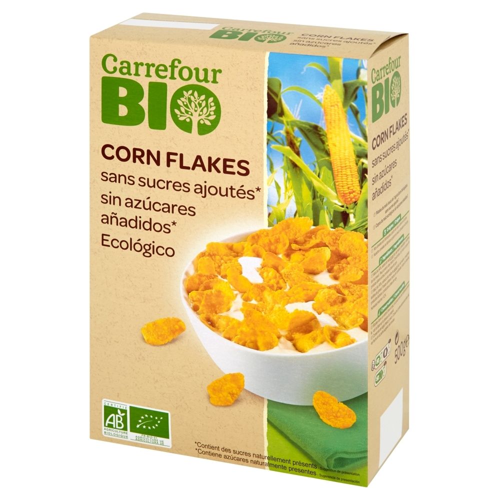 Carrefour Bio Płatki kukurydziane 500 g
