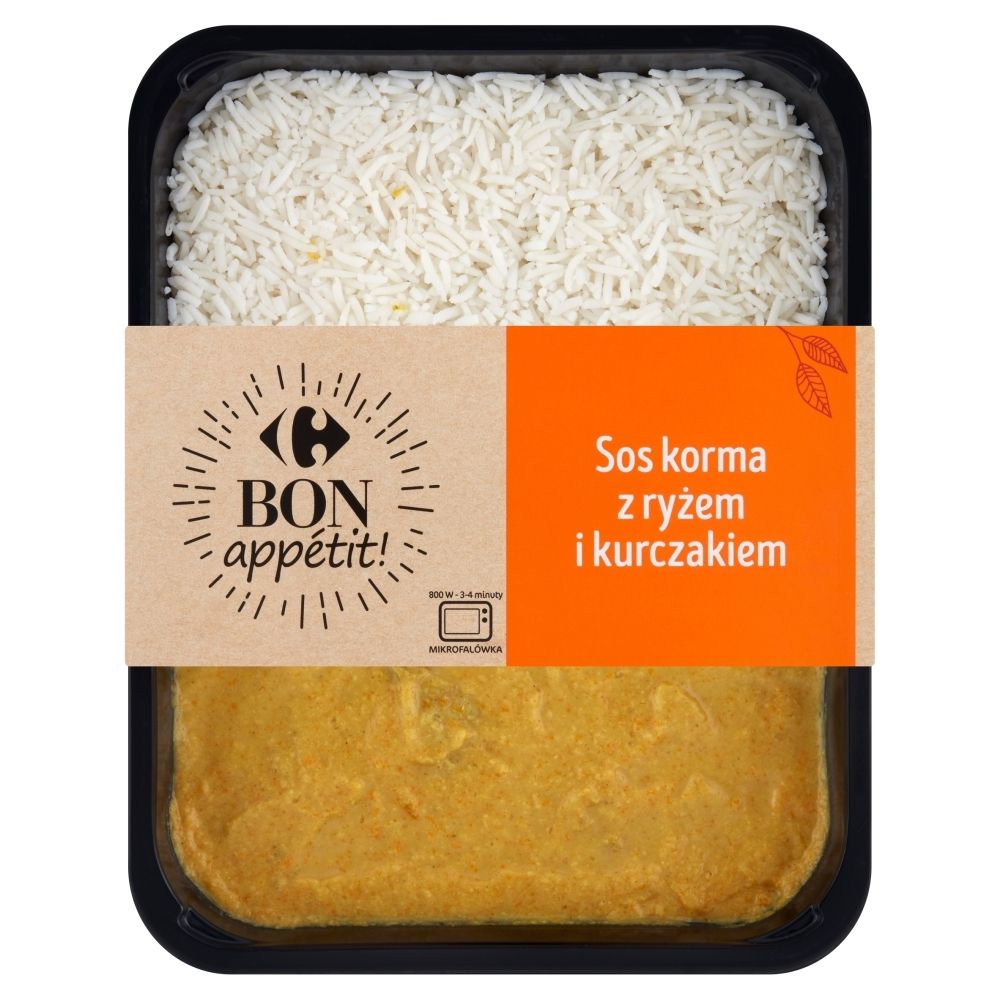 Carrefour Bon appétit Sos Korma z ryżem i kurczakiem 430 g