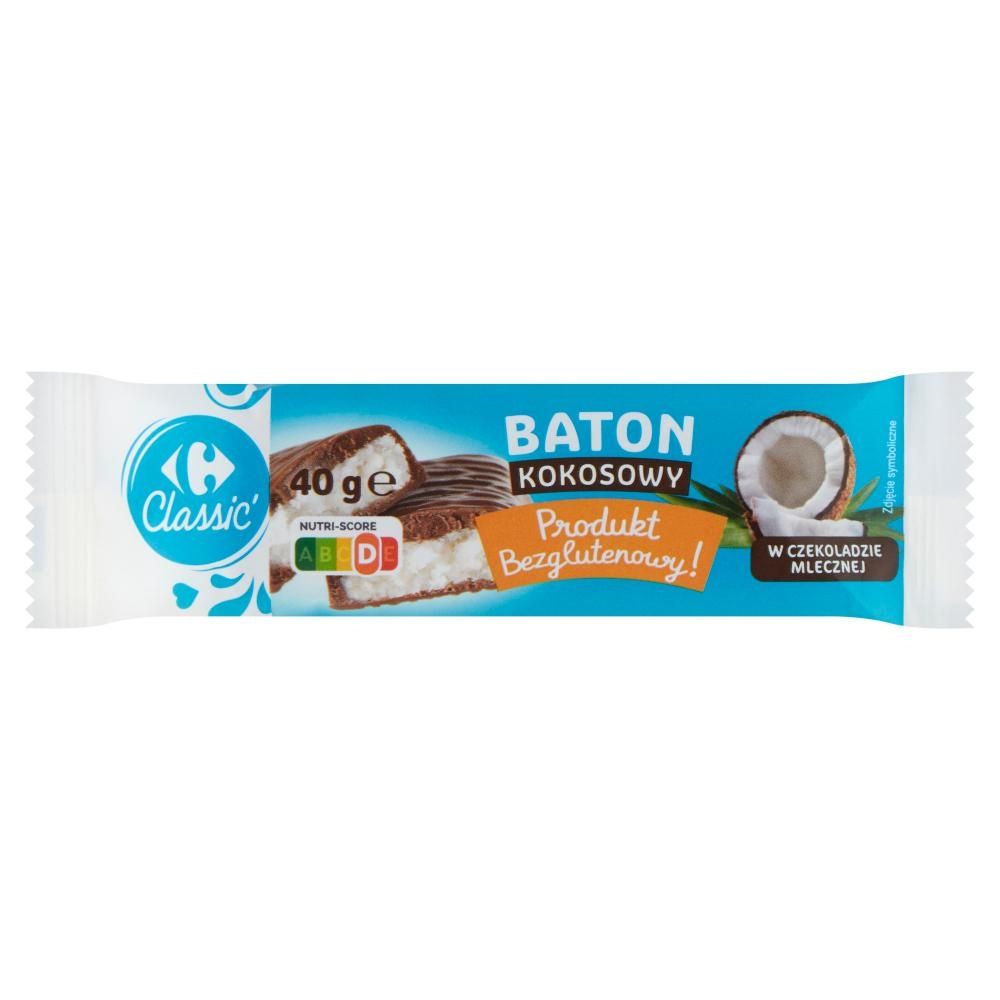 Carrefour Classic Baton kokosowy w czekoladzie mlecznej 40 g