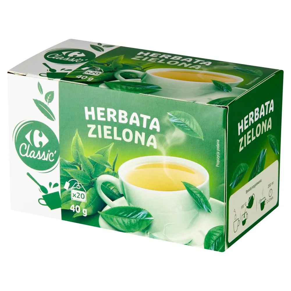Carrefour Classic Herbata zielona 40 g (20 x 2 g)