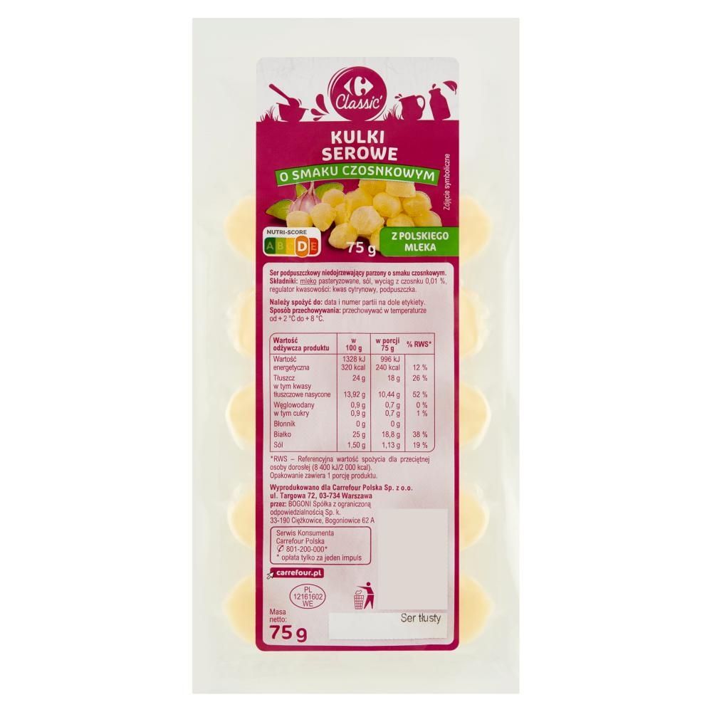 Carrefour Classic Kulki serowe o smaku czosnkowym 75 g