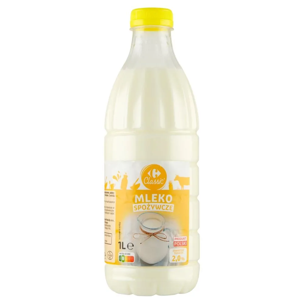 Carrefour Classic Mleko spożywcze 2,0 % 1 l