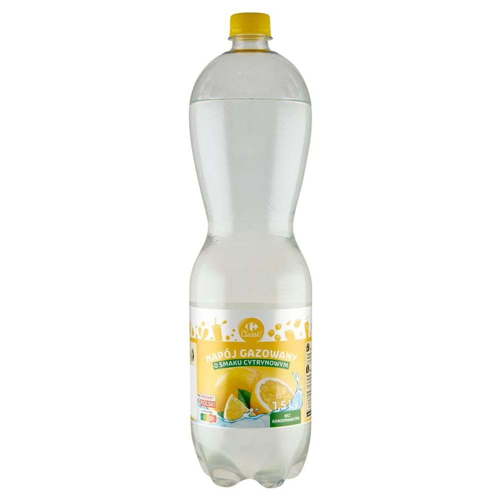 Carrefour Classic Napój gazowany o smaku cytrynowym 1,5 l