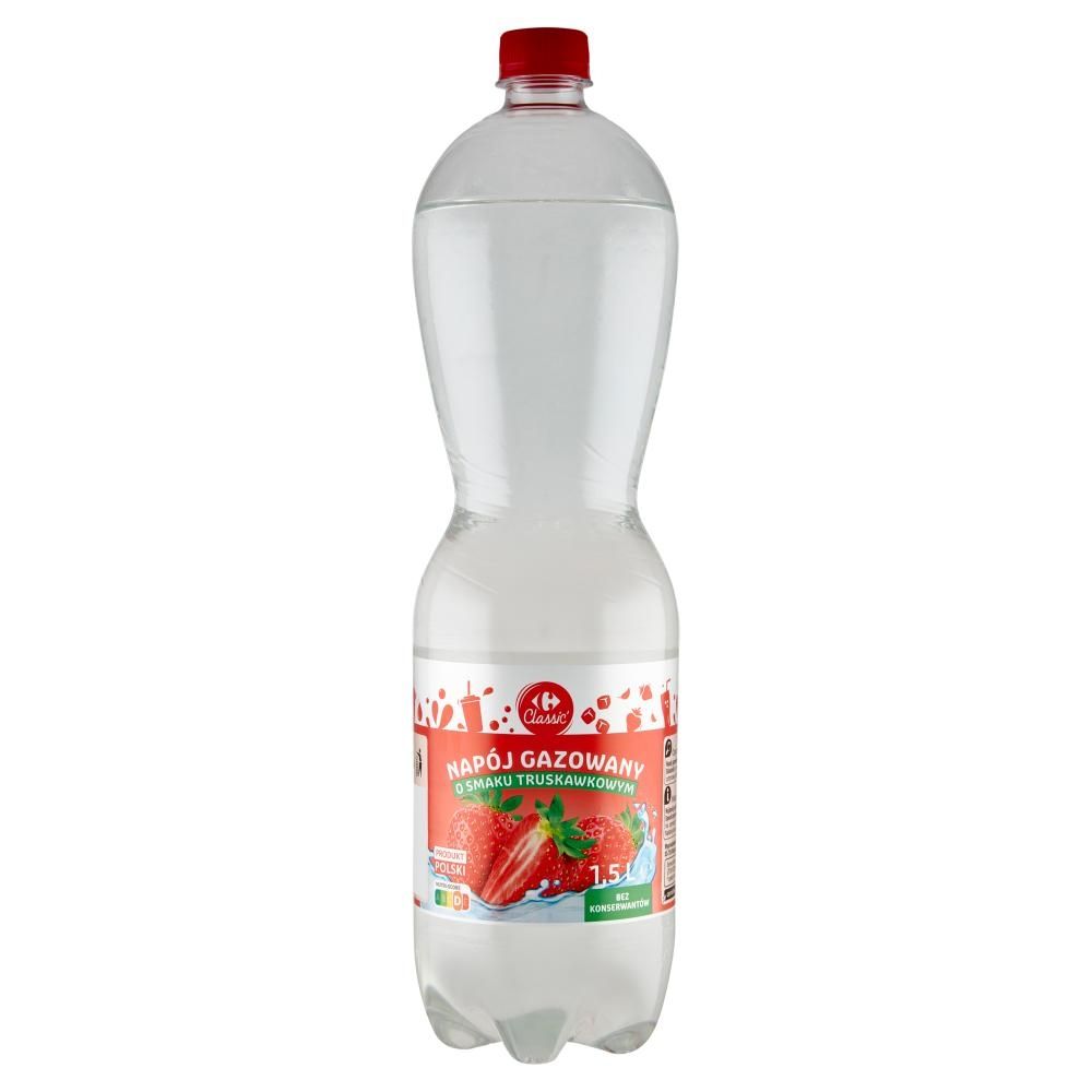 Carrefour Classic Napój gazowany o smaku truskawkowym 1,5 l