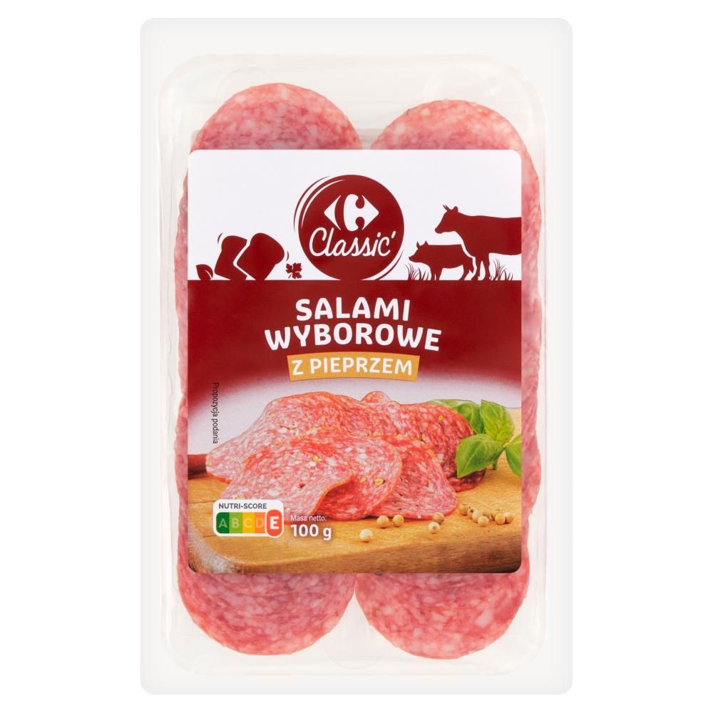 Carrefour Classic Salami wyborowe z pieprzem 100 g