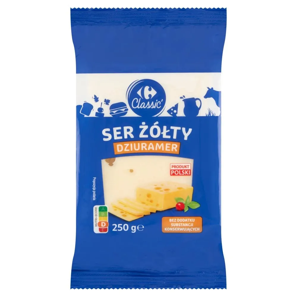 Carrefour Classic Ser żółty dziuramer 250 g
