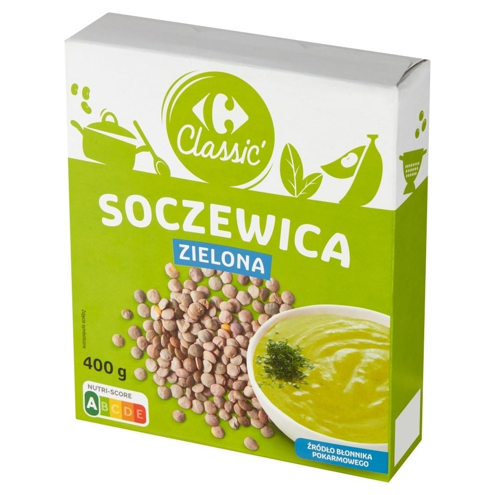 Carrefour Classic Soczewica zielona 400 g (4 x 100 g)