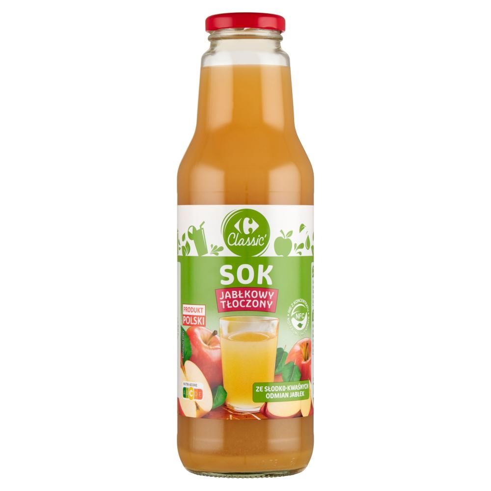 Carrefour Classic Sok jabłkowy tłoczony 750 ml