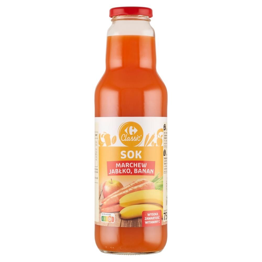 Carrefour Classic Sok marchew jabłko banan 750 ml