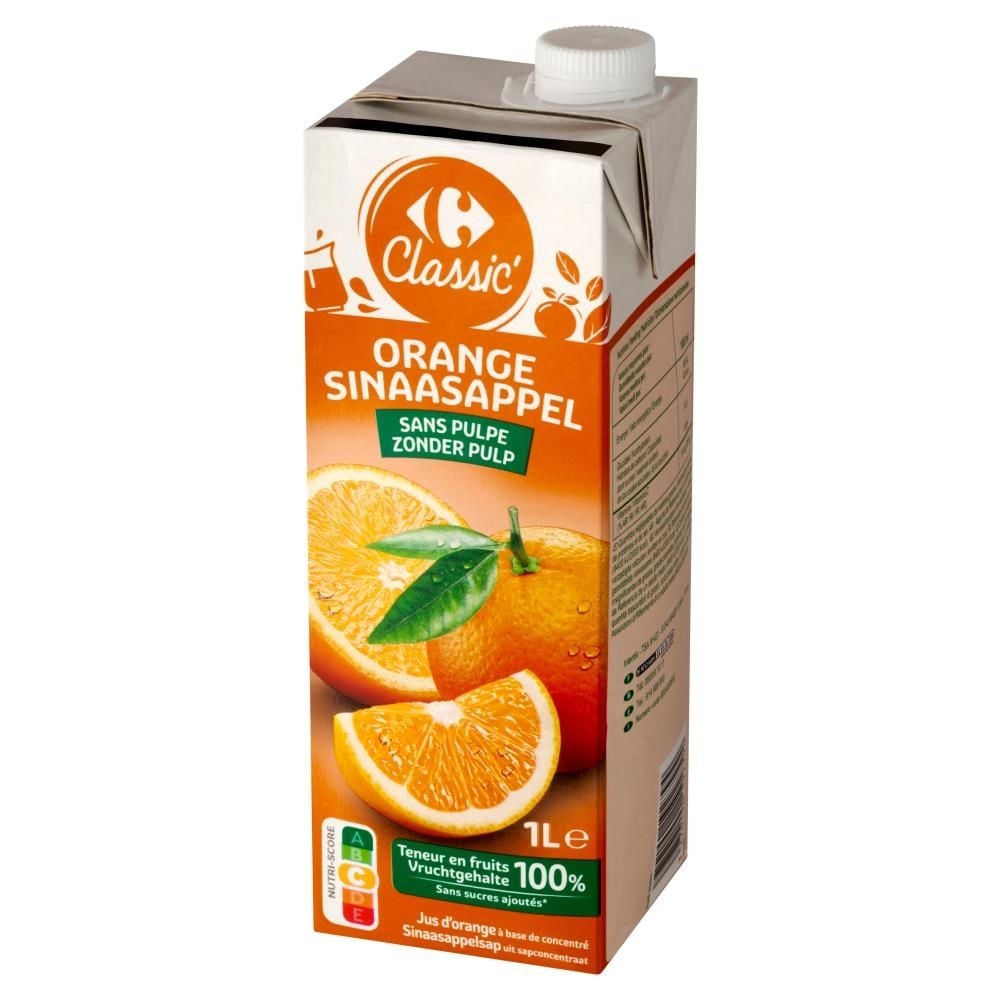 Carrefour Classic Sok pomarańczowy z koncentratu soku pomarańczowego 1 l
