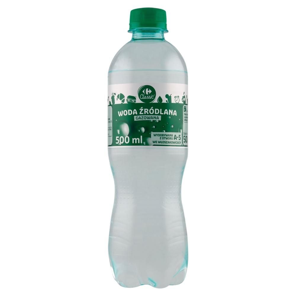 Carrefour Classic Woda źródlana gazowana 500 ml