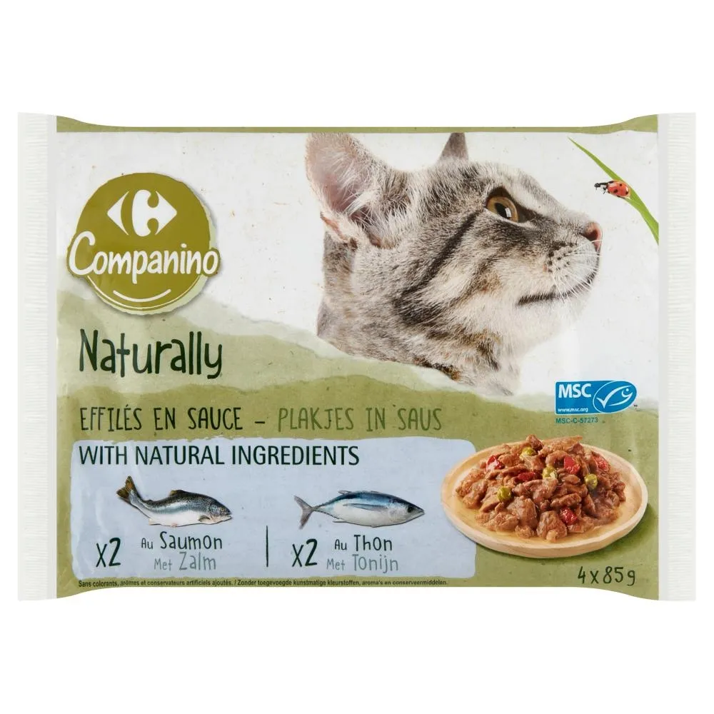 Carrefour Companino Naturally Karma dla kotów 340 g (4 x 85 g)