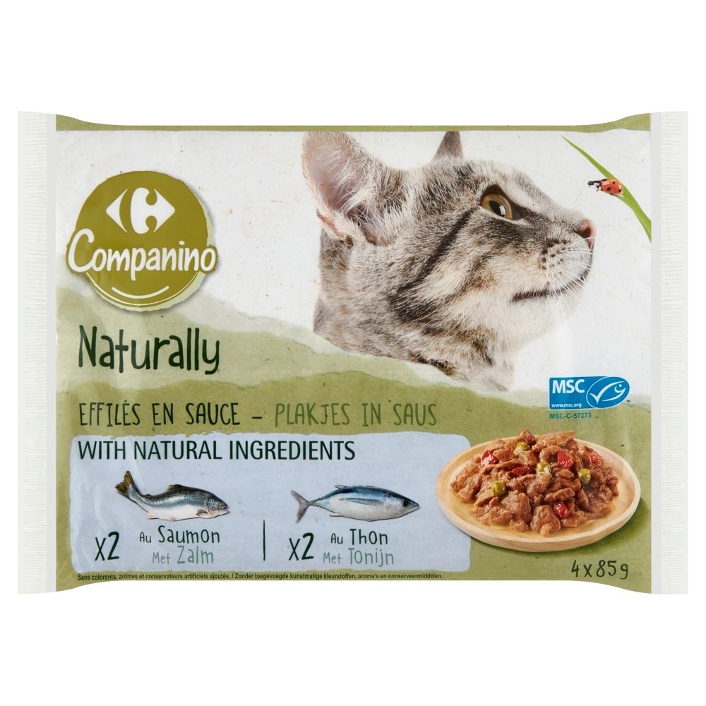 Carrefour Companino Naturally Karma dla kotów 340 g (4 x 85 g)