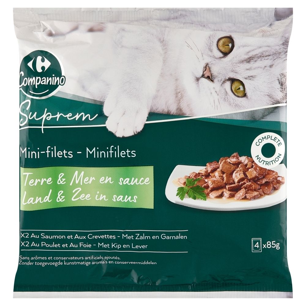 Carrefour Companino Suprem Karma dla kotów 340 g (4 x 85 g)