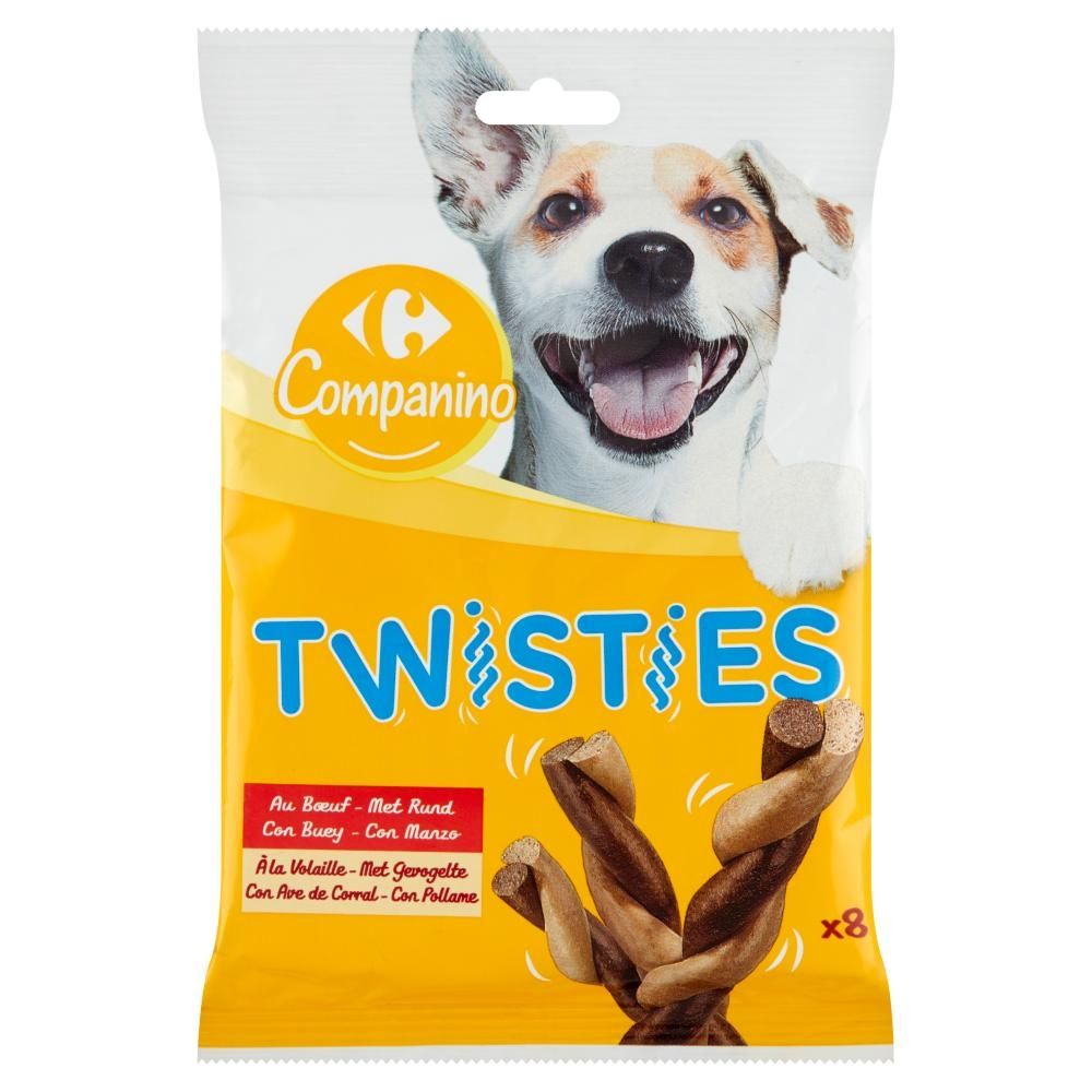 Carrefour Companino Twisties Karma uzupełniająca dla psów 140 g (8 sztuk)