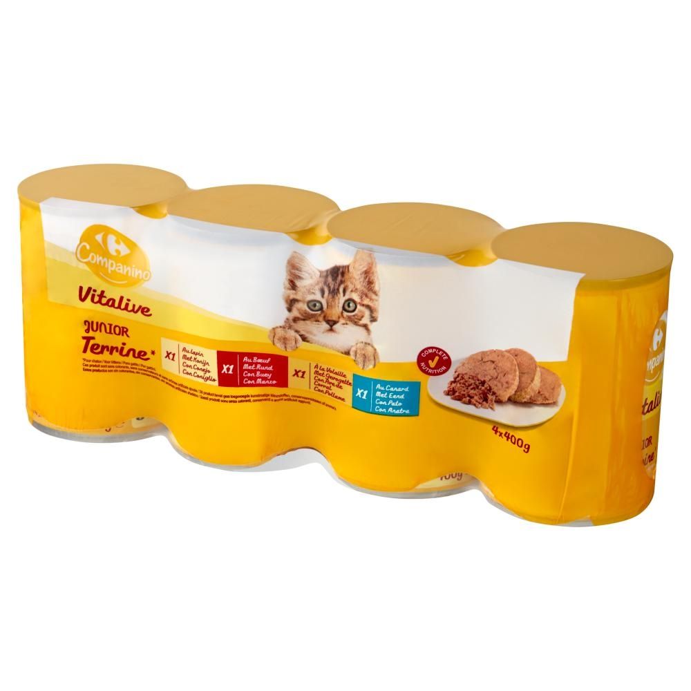 Carrefour Companino Vitalive Karma dla kotów terrine 1,6 kg (4 x 400 g)