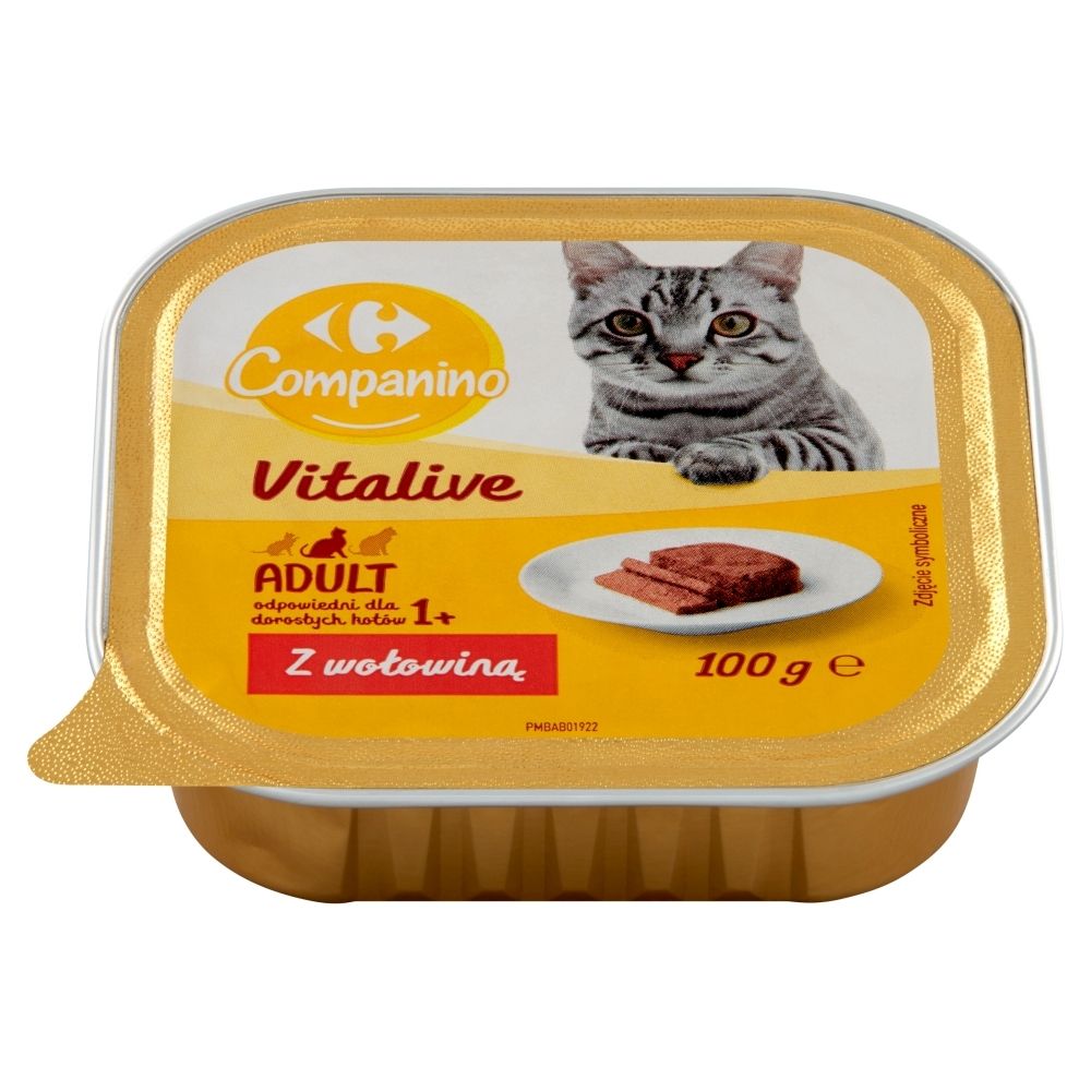 Carrefour Companino Vitalive Karma dla kotów z wołowiną 100 g