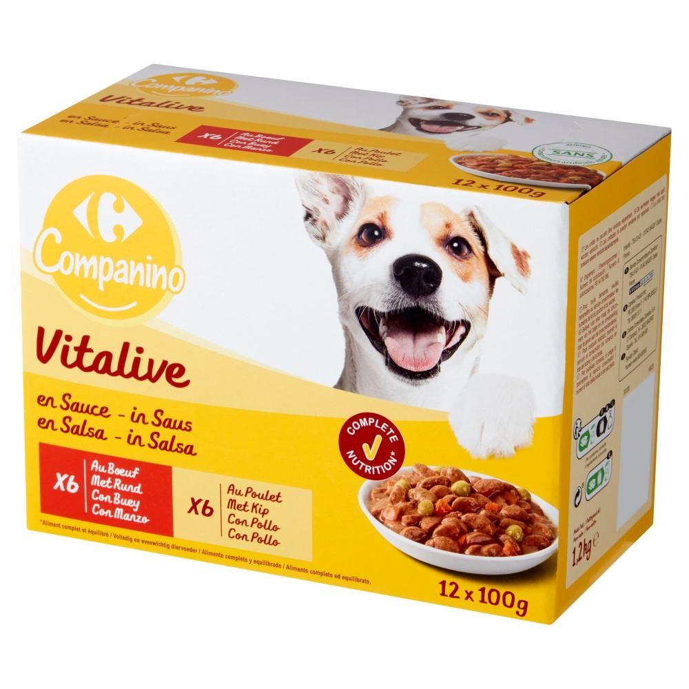 Carrefour Companino Vitalive Karma dla psów 1,2 kg (12 x 100 g)