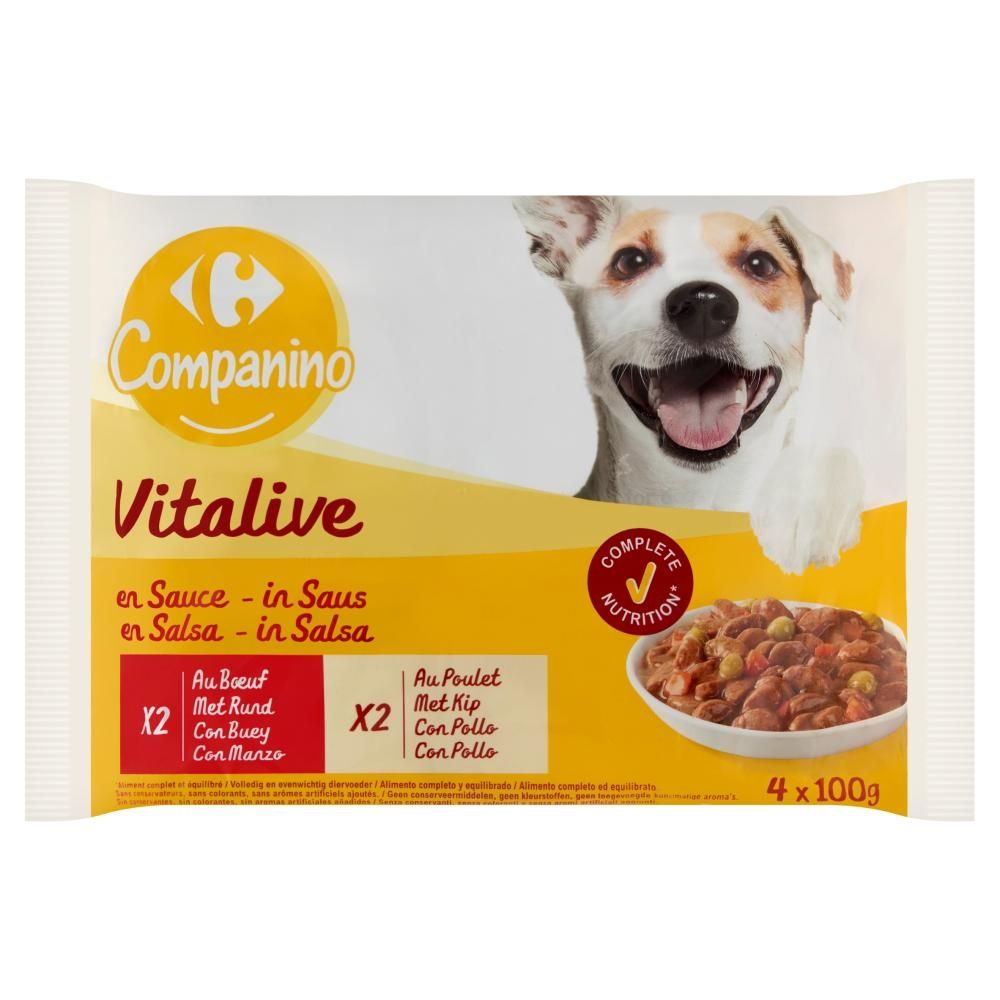 Carrefour Companino Vitalive Karma dla psów 400 g (4 x 100 g)