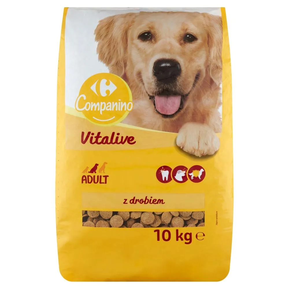 Carrefour Companino Vitalive Karma dla psów z drobiem 10 kg