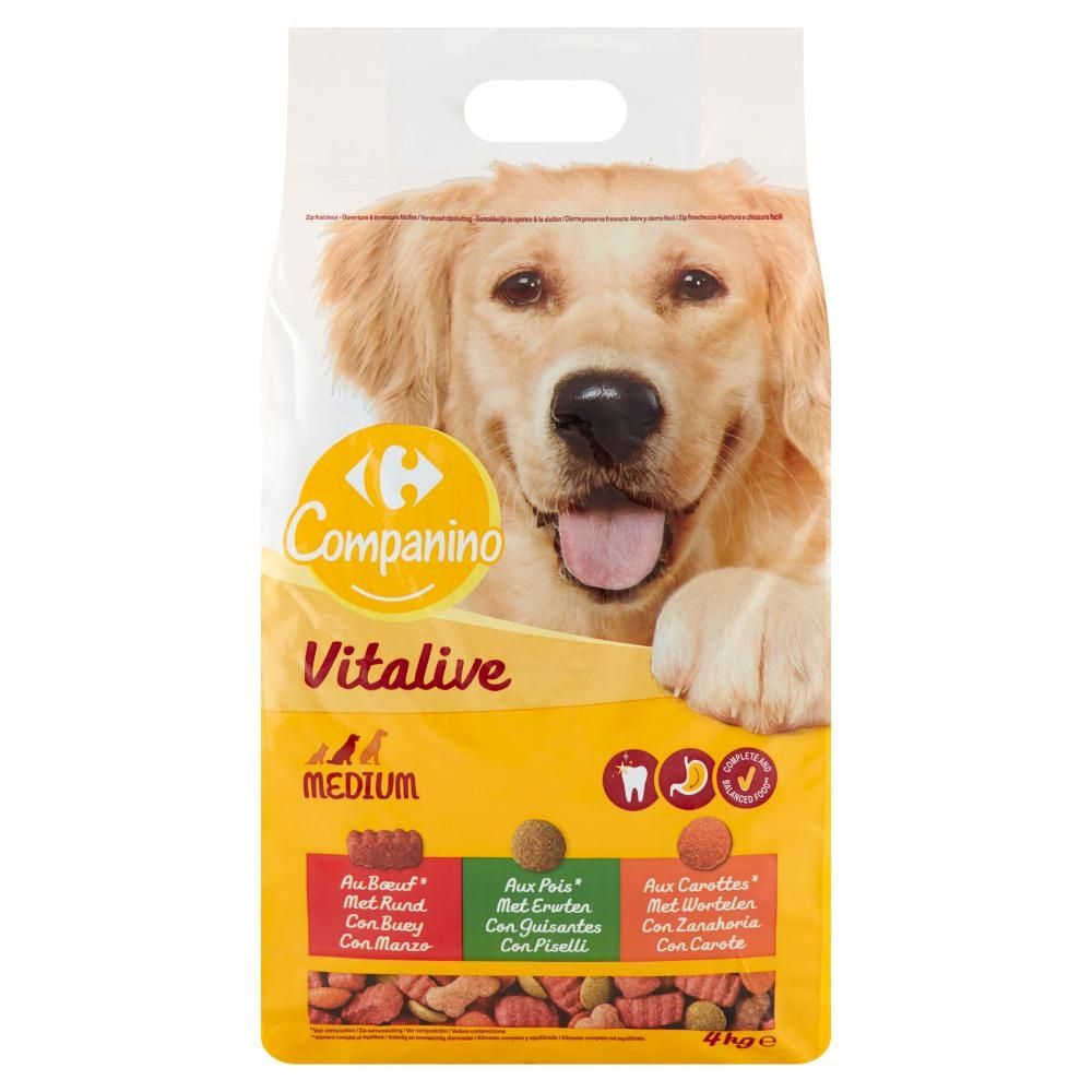 Carrefour Companino Vitalive Karma dla psów z wołowiną 4 kg