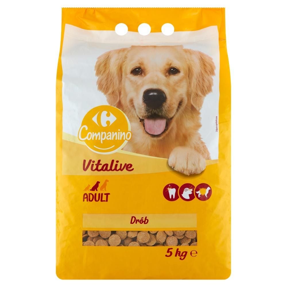 Carrefour Companino Vitalive Karma sucha dla psów z drobiem 5 kg
