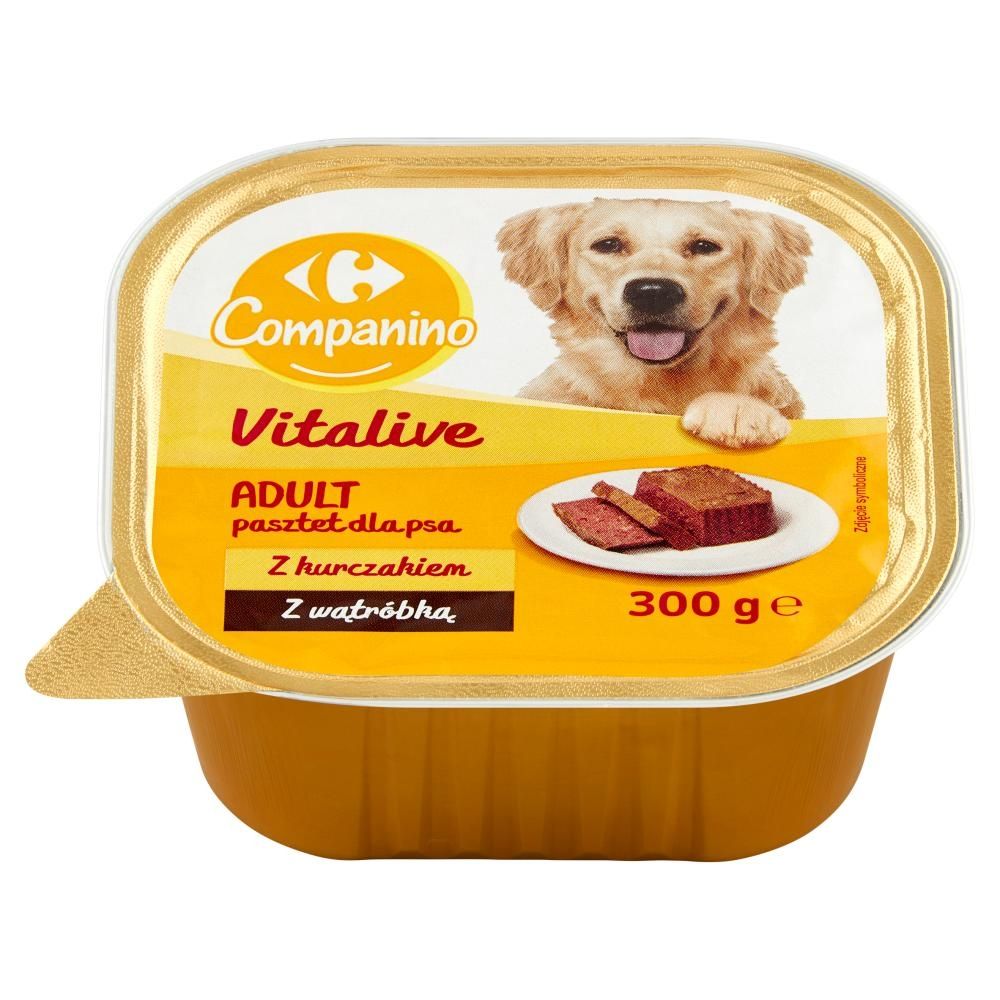 Carrefour Companino Vitalive Pasztet dla psa z kurczakiem z wołowiną 300 g