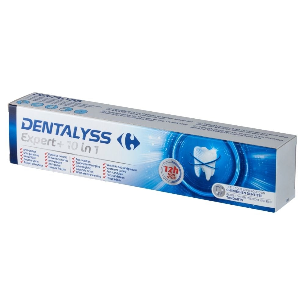 Фото - Зубна паста / ополіскувач Carrefour Dentalyss Pasta do zębów ekspert + 10 w 1 75 ml 