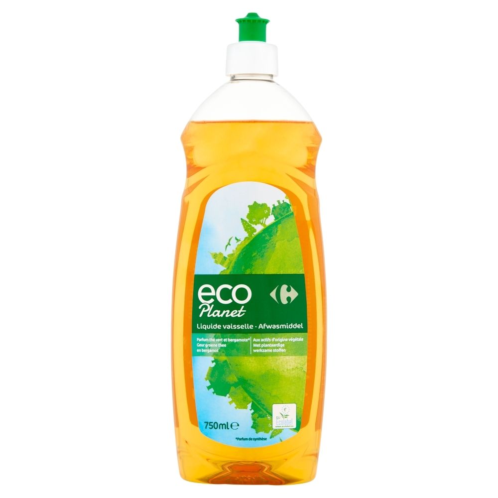 Carrefour Eco Planet Płyn do mycia naczyń o zapachu zielonej herbaty i bergamotki 750 ml