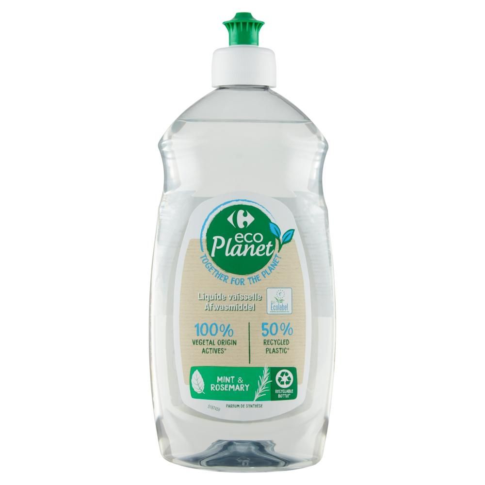 Carrefour Eco Planet Płyn do mycia naczyń z miętą rozmarynem 500 ml