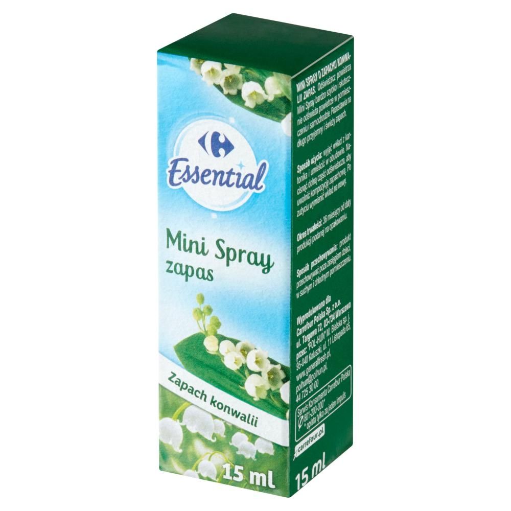Carrefour Essential Mini Spray Odświeżacz zapas zapach konwalii 15 ml