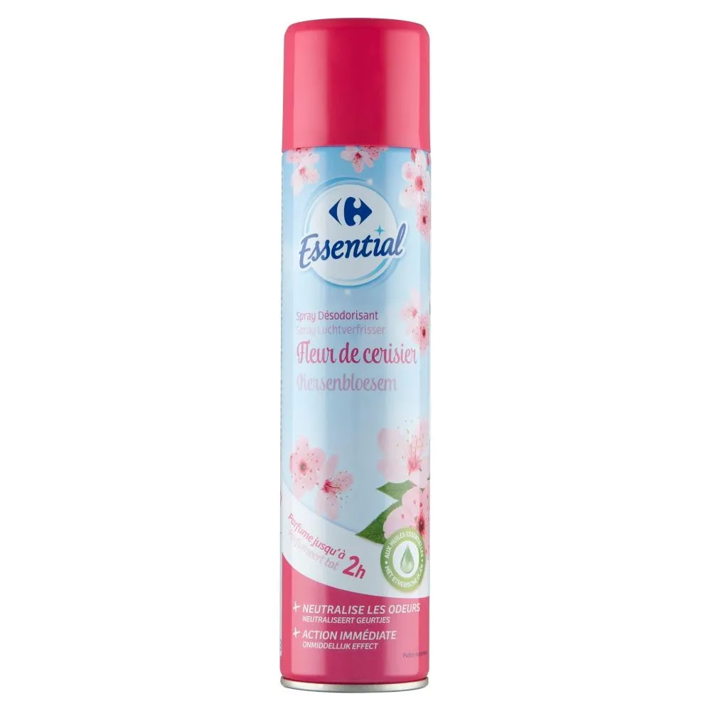Carrefour Essential Odświeżacz powietrza w sprayu kwiat wiśni 300 ml