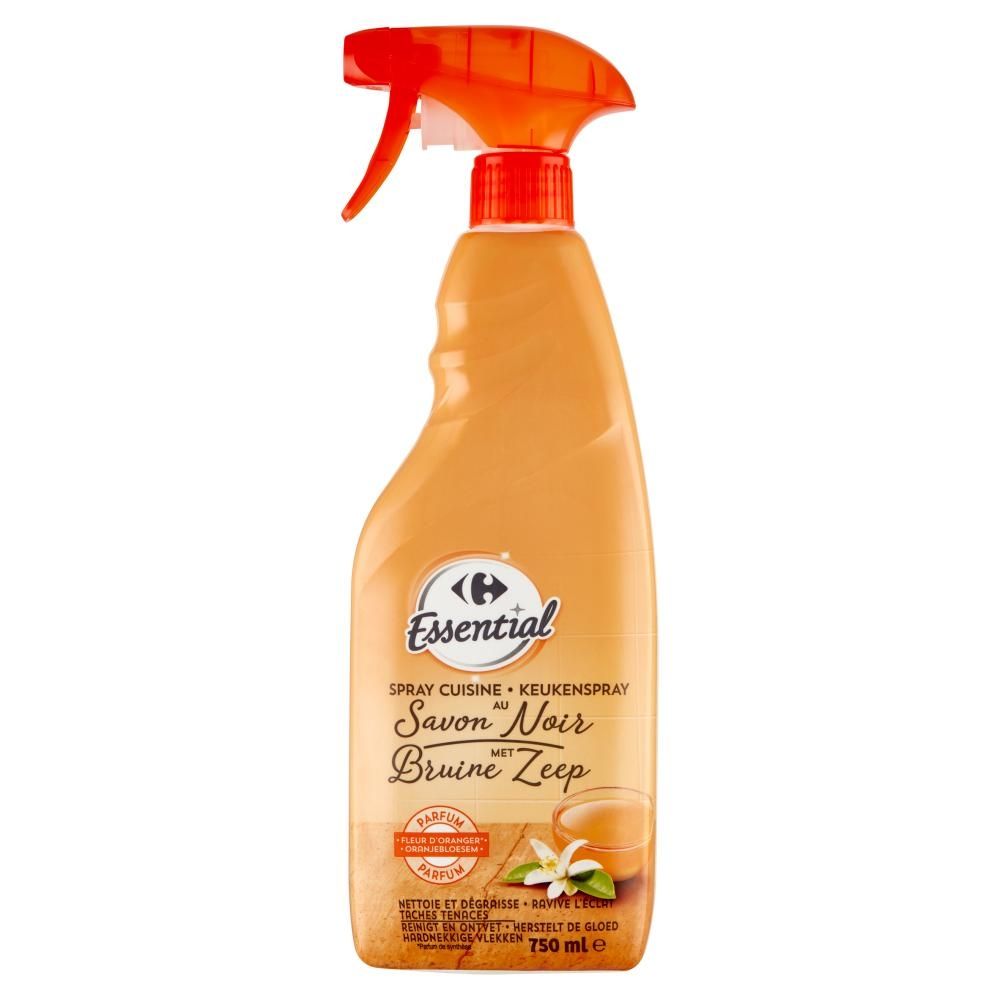 Carrefour Essential Spray do kuchni z czarnym mydłem 750 ml
