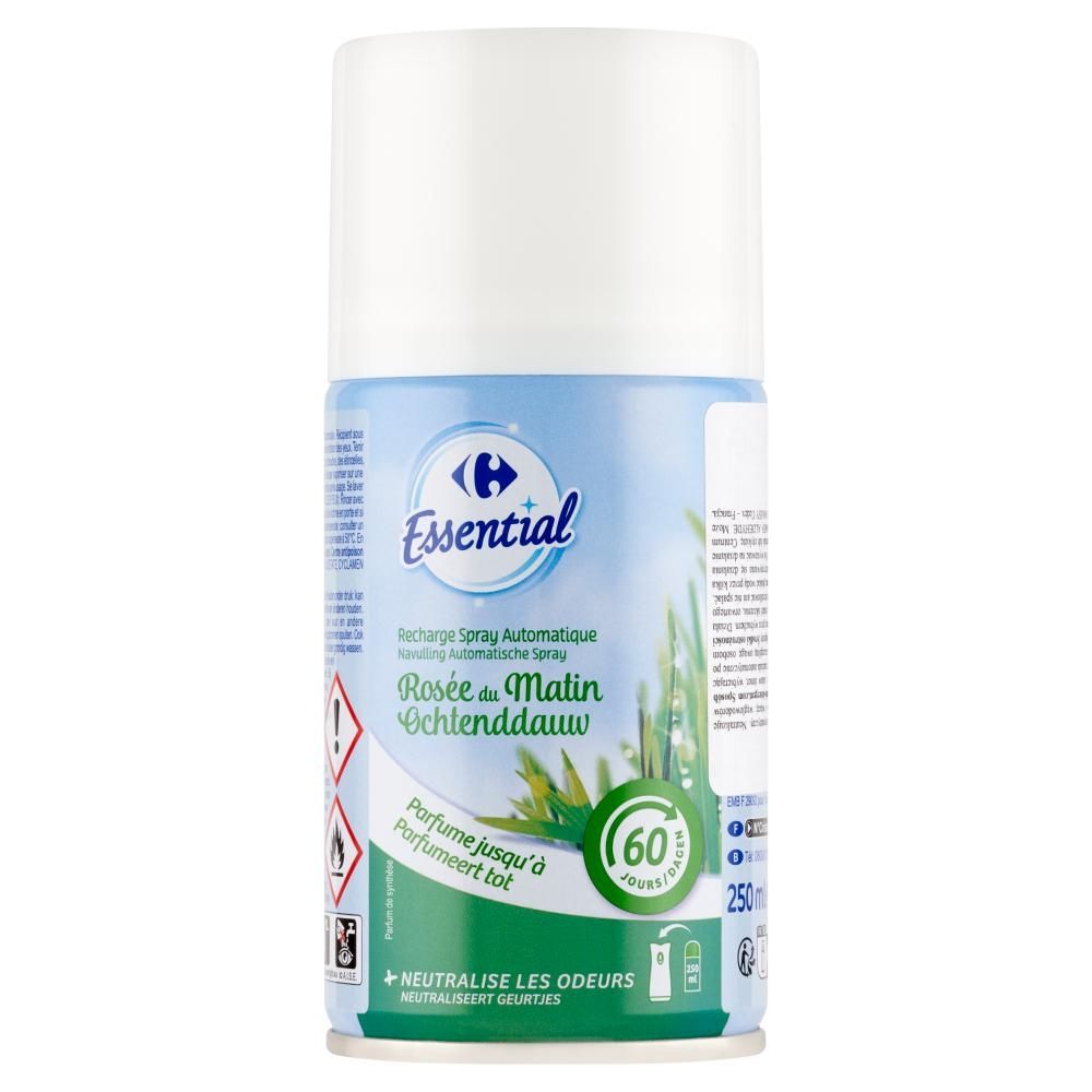 Carrefour Essential Zapas w sprayu do automatycznego odświeżacza powietrza poranna rosa 250 ml